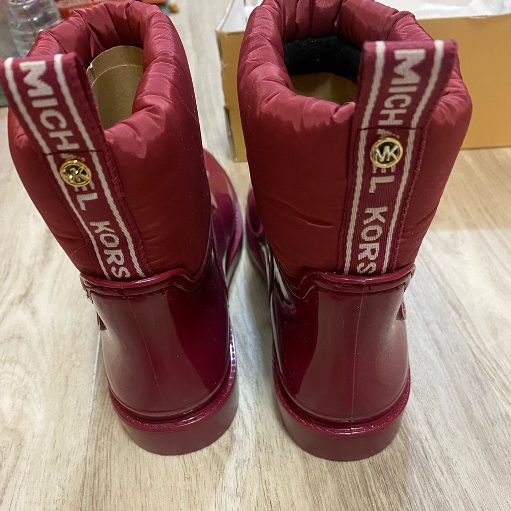 Michael Kors Berry Red Ankle Rain Bootie - Picture 15 of 16